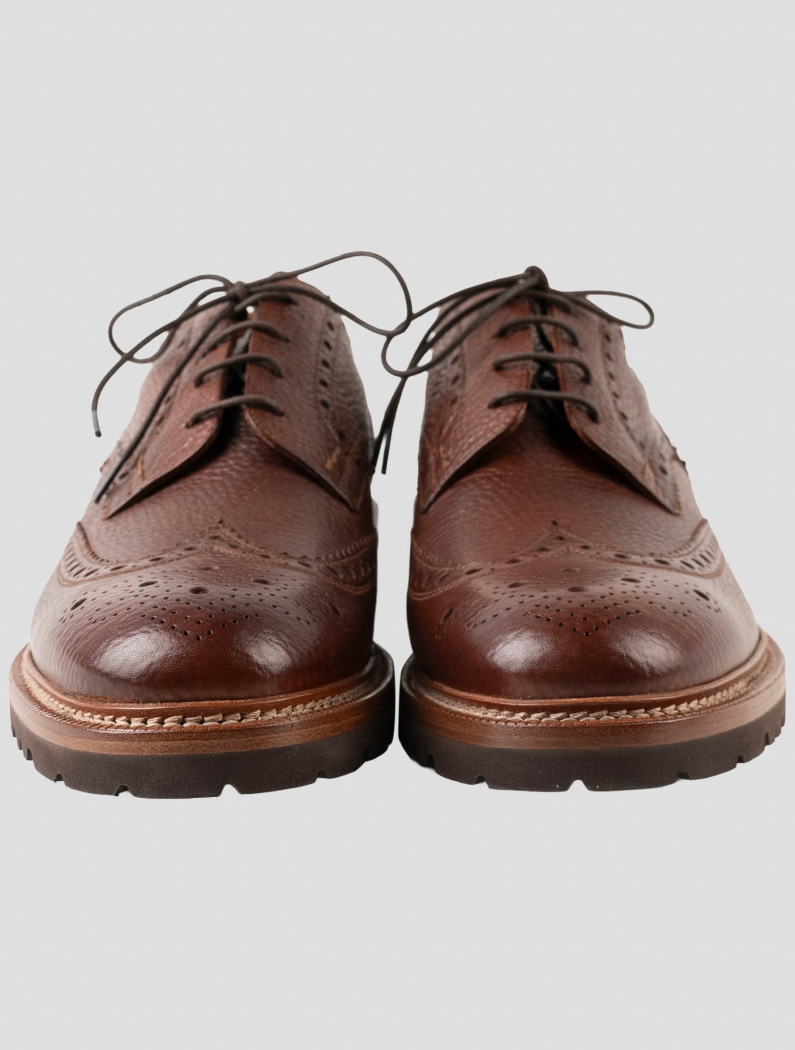 Kiton Brown Leather Dress Shoes