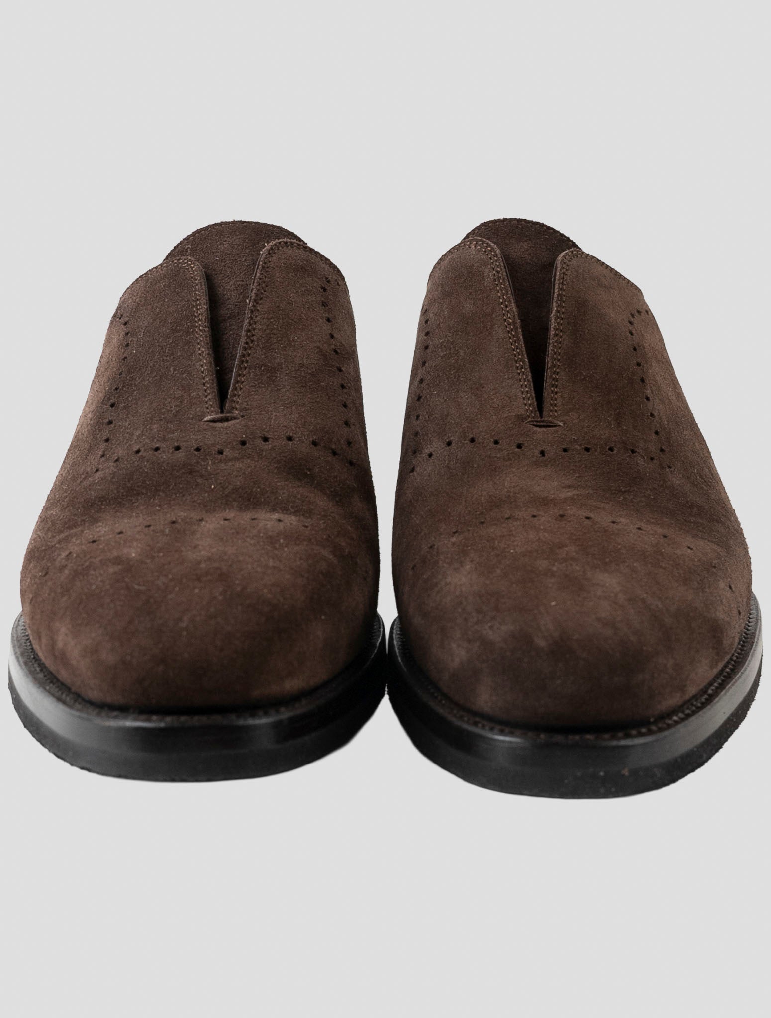 Kiton Brown Leather Suede Dress Shoes
