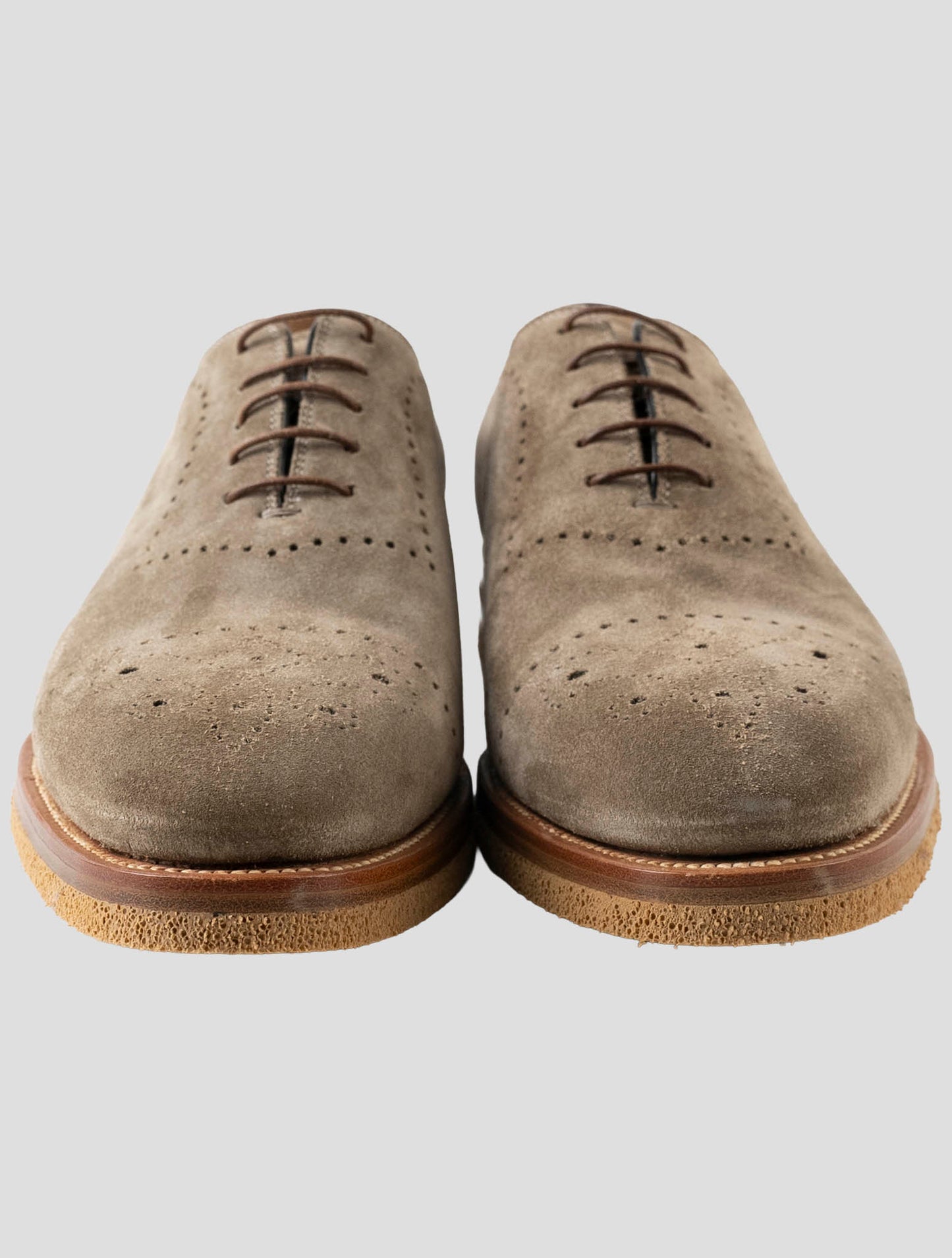 Kiton Brown Leather Suede Dress Shoes