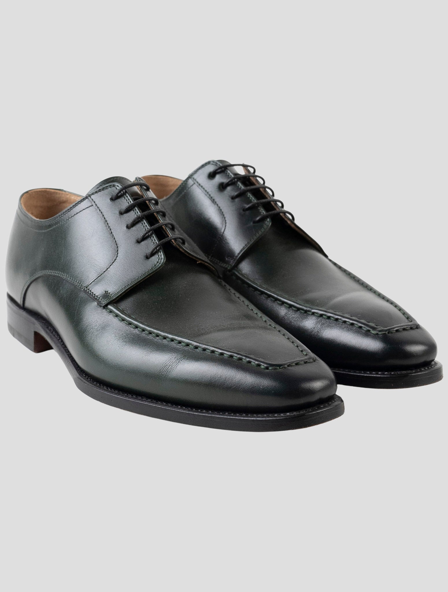 Kiton Green Leather Dress Shoes