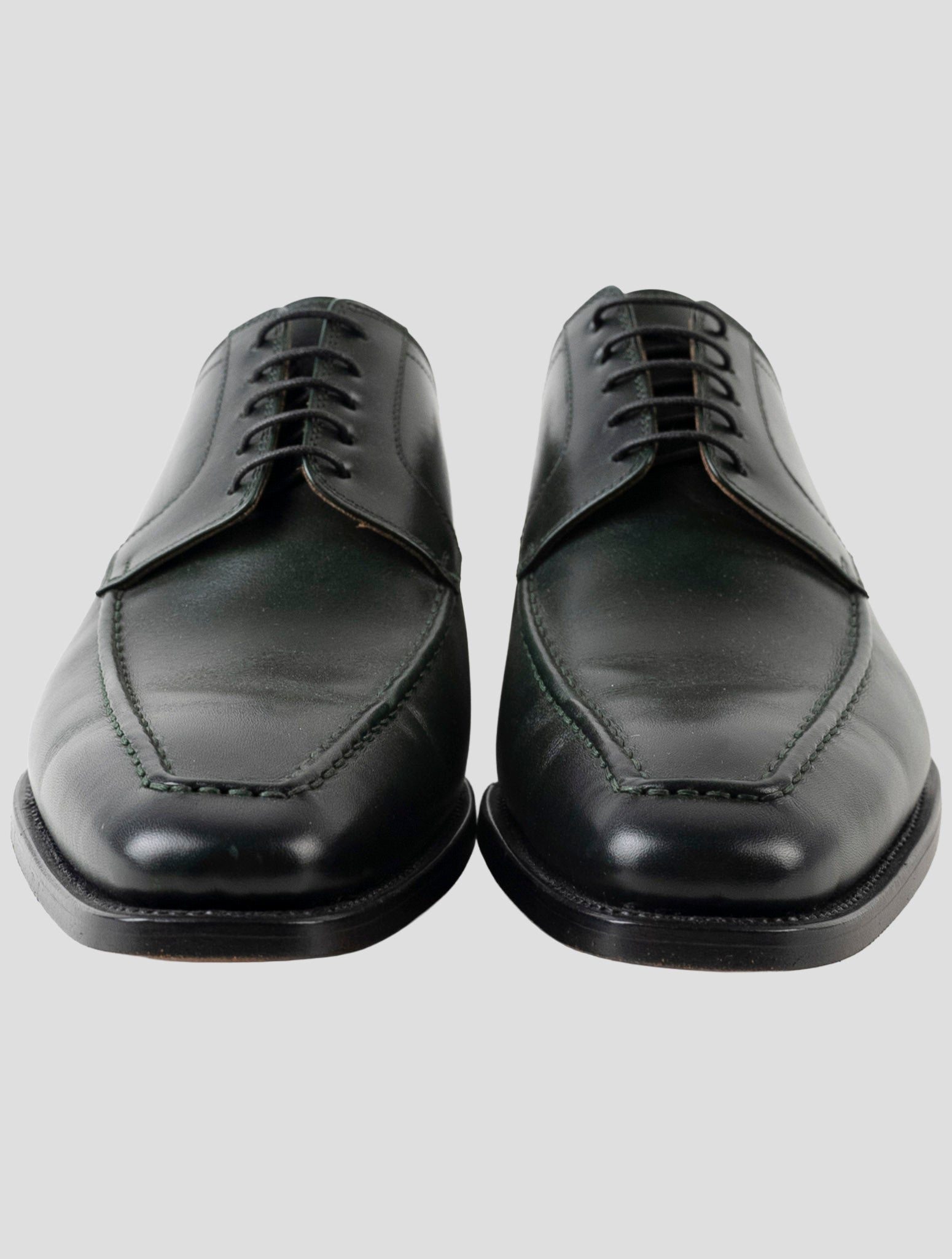 Kiton Green Leather Dress Shoes