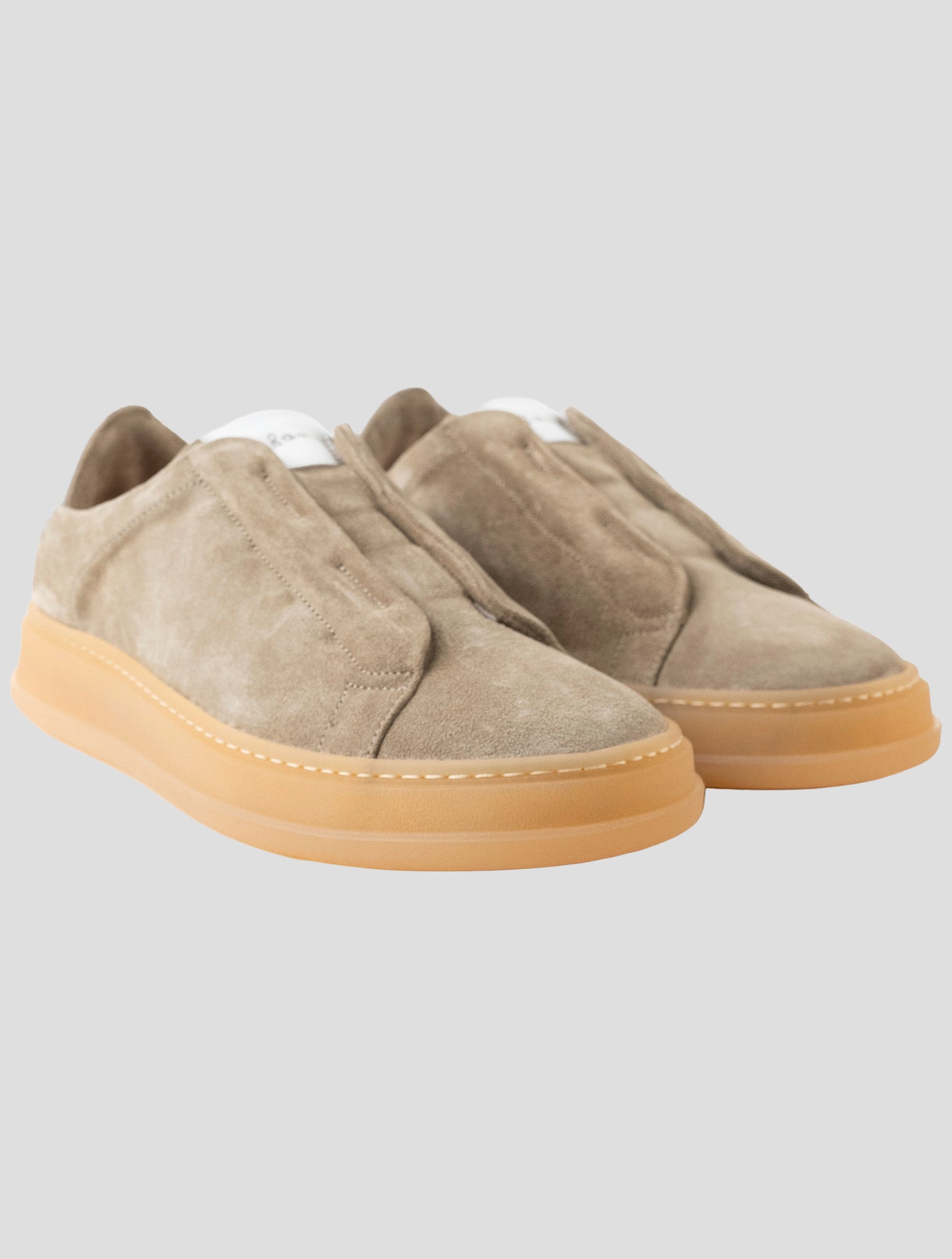 Kiton Brown Leather Suede Sneakers