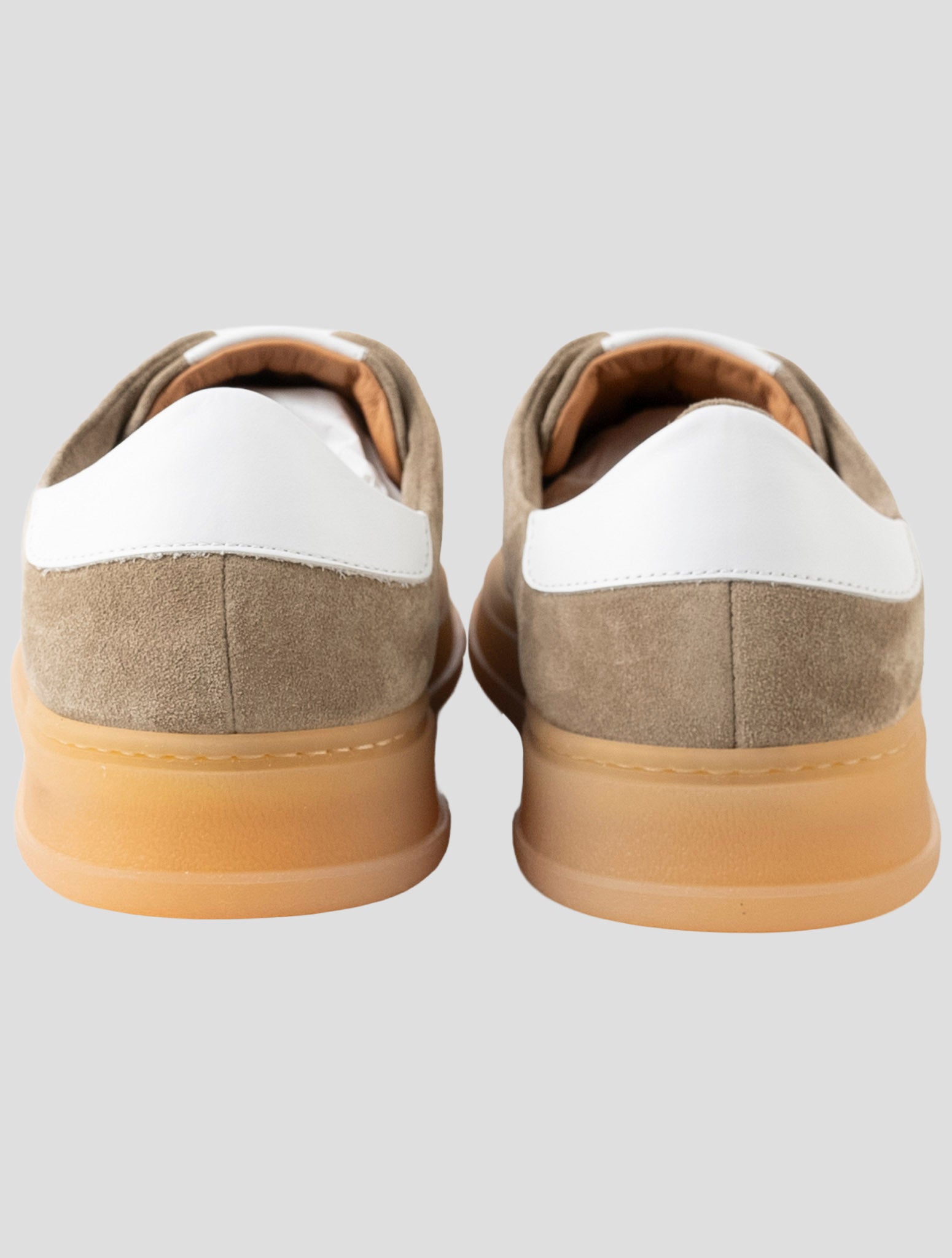 Kiton Brown Leather Suede Sneakers
