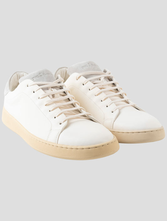 Kiton White Leather Sneakers