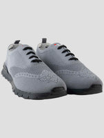 Kiton Gray Cotton Ea Sneakers