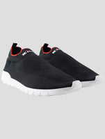 Kiton Black Cotton Ea Sneakers