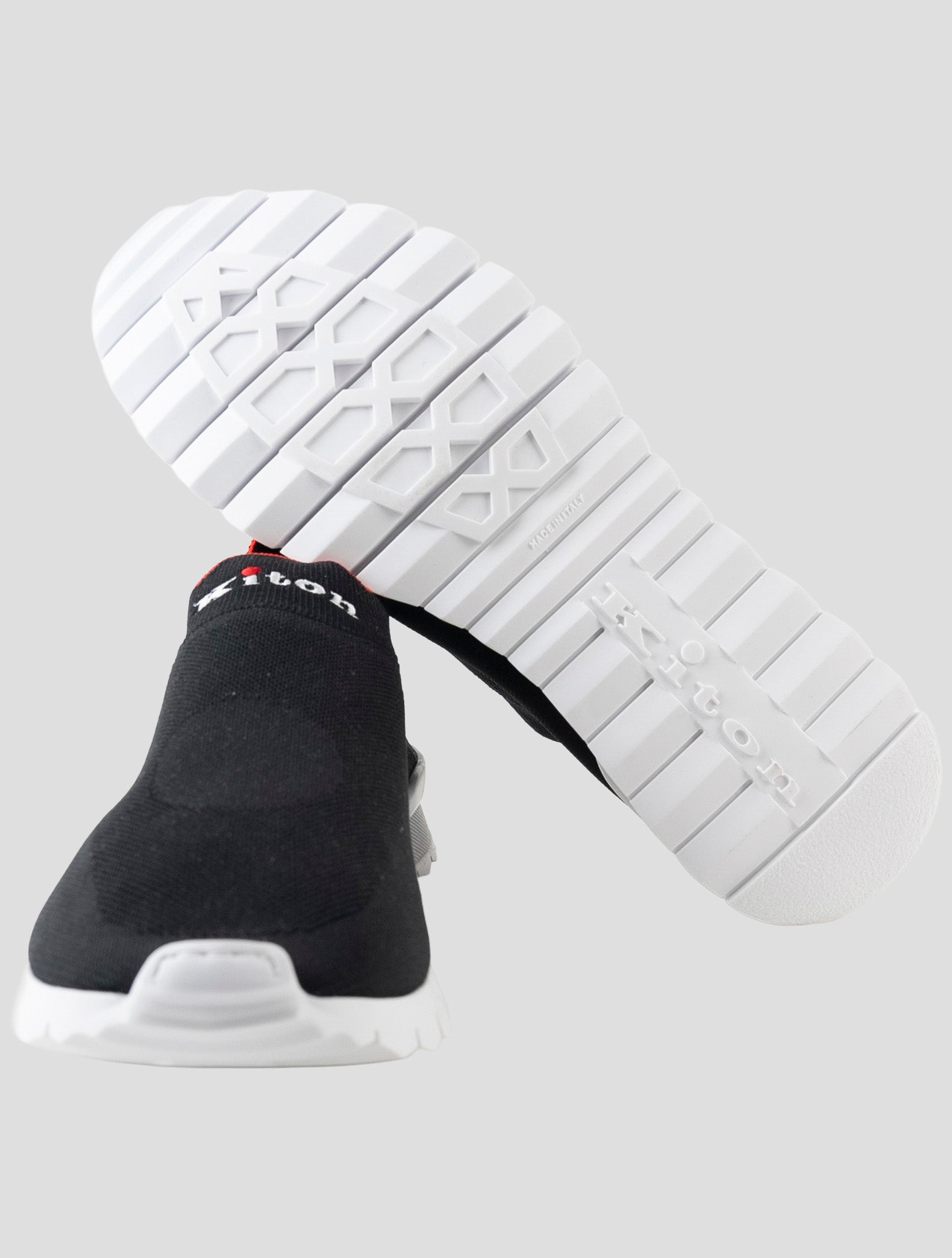 Kiton Black Cotton Ea Sneakers