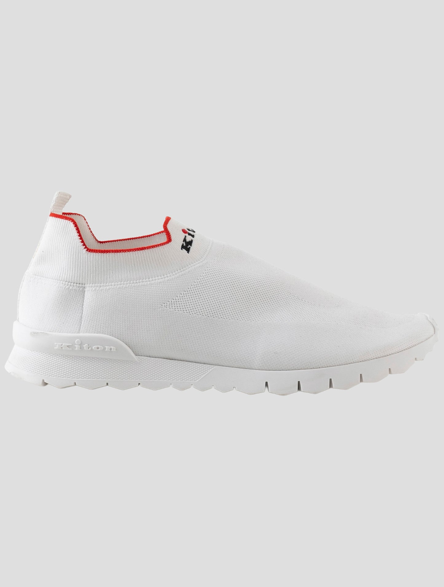 Kiton White Cotton Ea Sneakers
