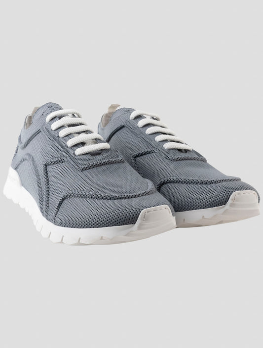 Kiton Gray Cotton Ea Sneakers