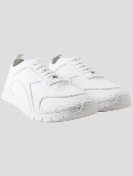 Kiton White Cotton Ea Sneakers