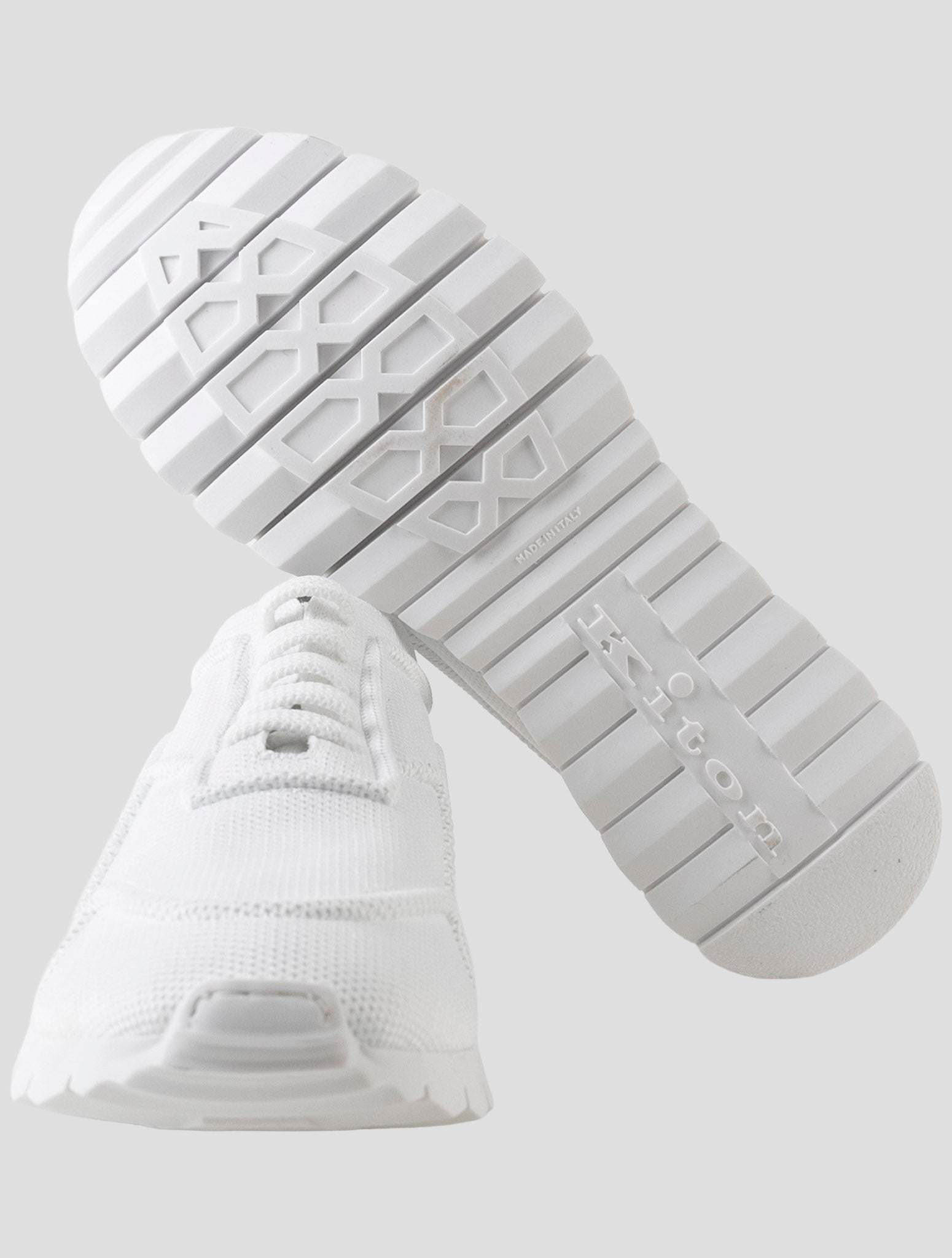 Kiton White Cotton Ea Sneakers