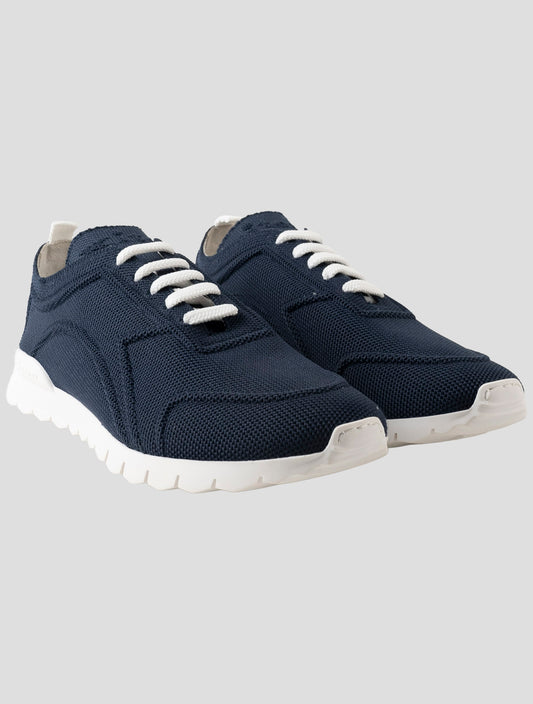 Kiton Blue Cotton Ea Sneakers