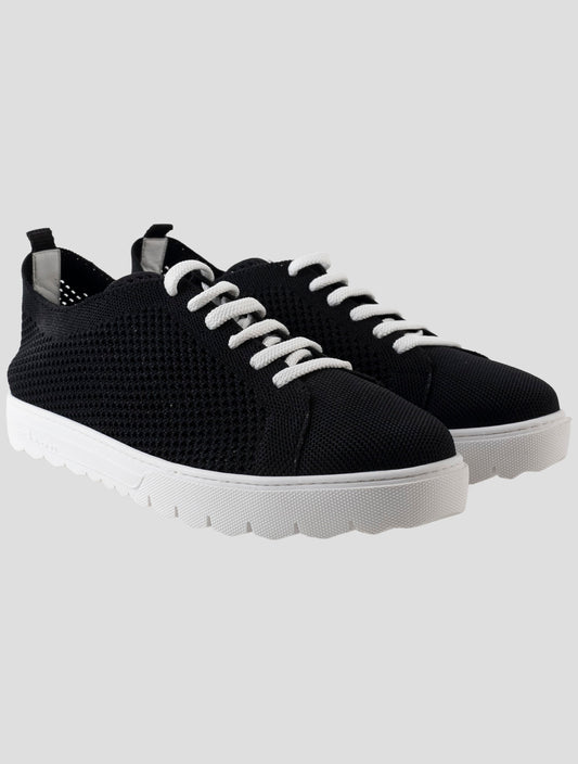 Kiton Black Cotton Ea Sneakers