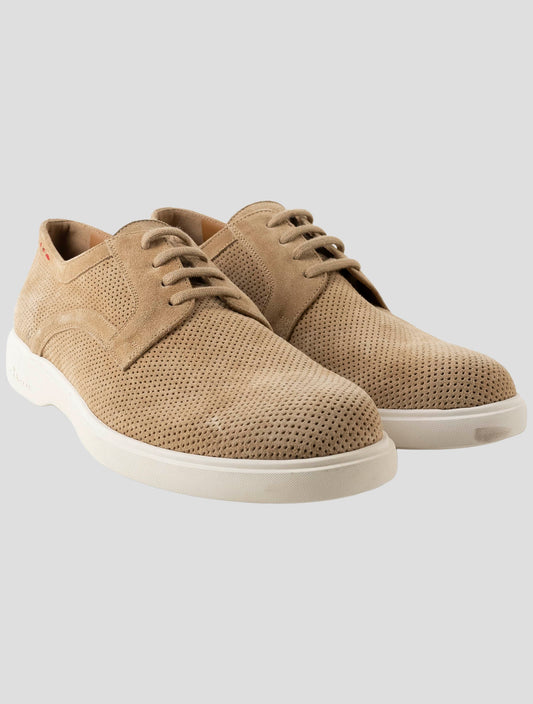 Kiton Brown Leather Suede Sneakers