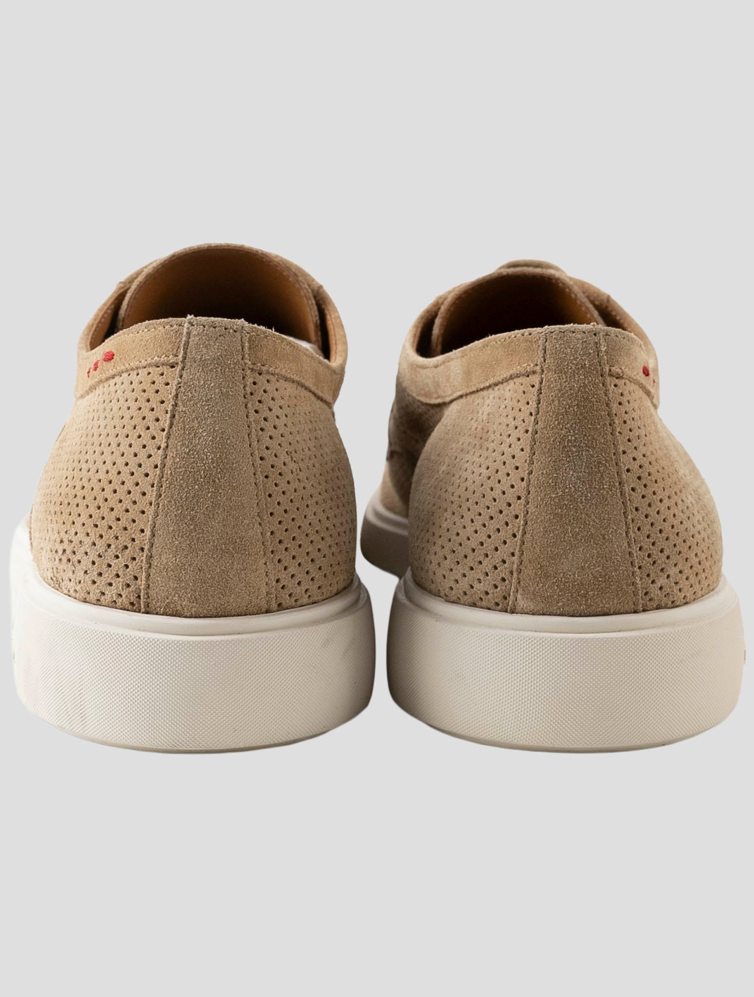 Kiton Brown Leather Suede Sneakers