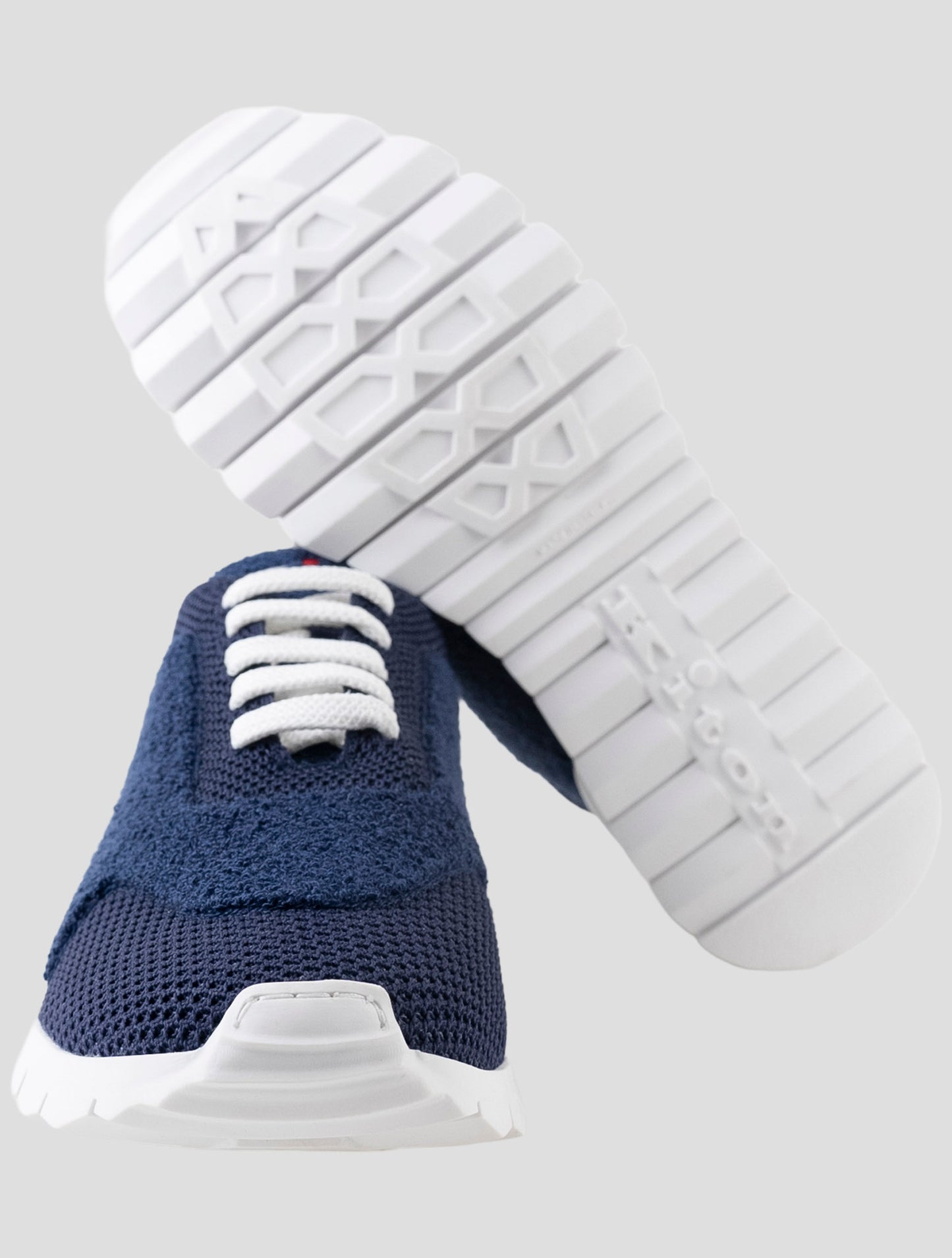 Kiton Blue Wool Pl Sneakers