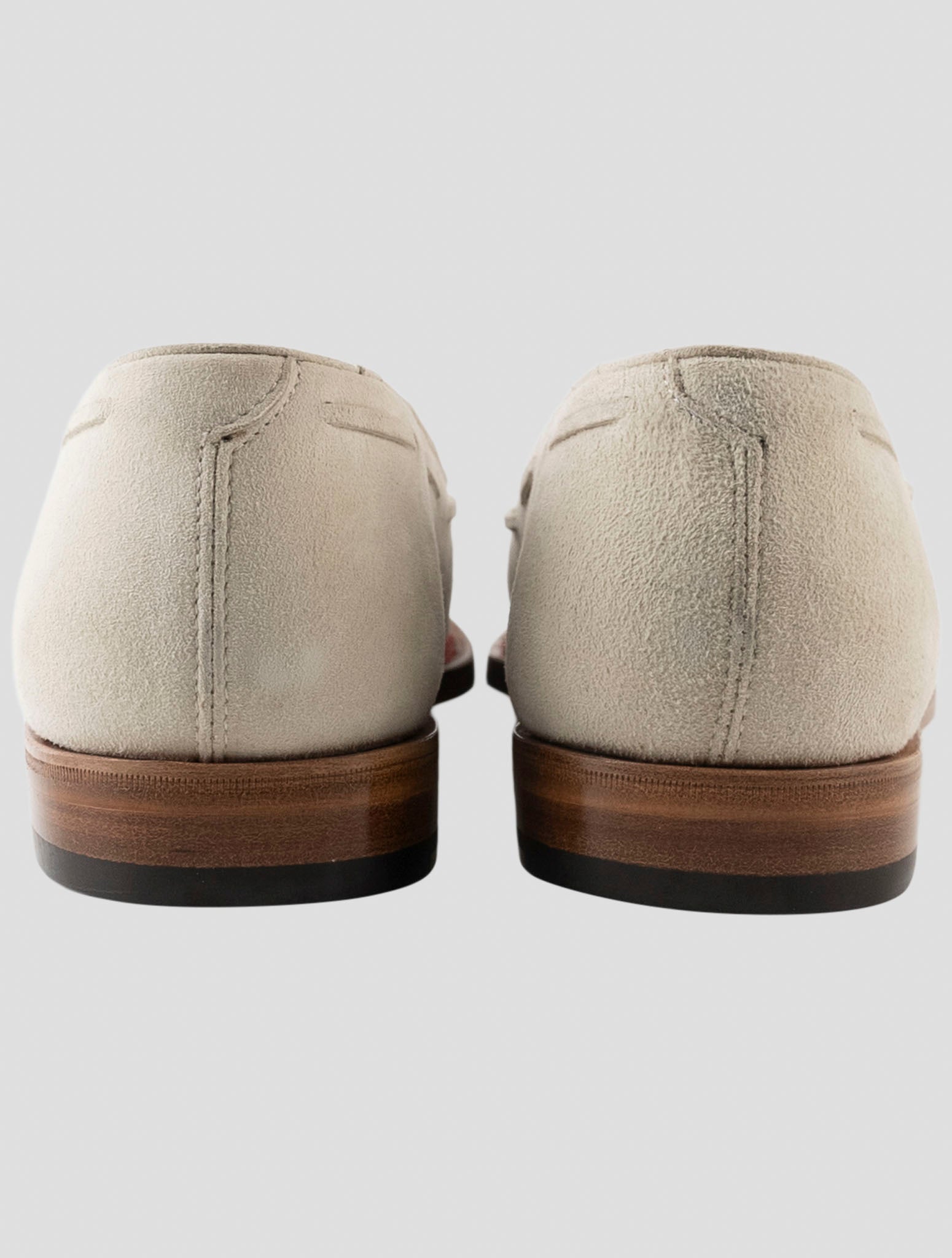 Kiton Beige Leather Suede Loafers
