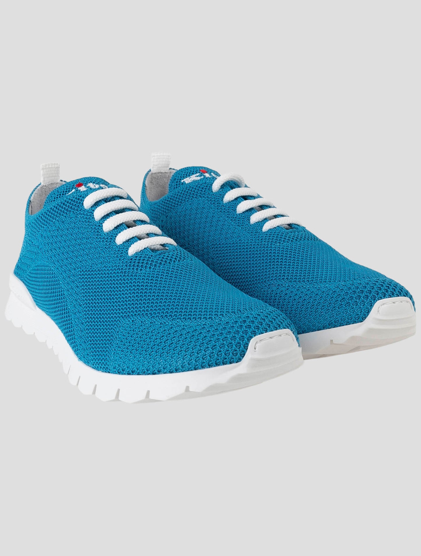 Kiton Light Blue Cotton Ea Sneakers