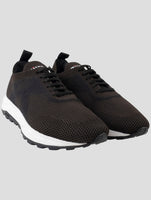 Kiton Brown Pl Tpu Wool Sneakers