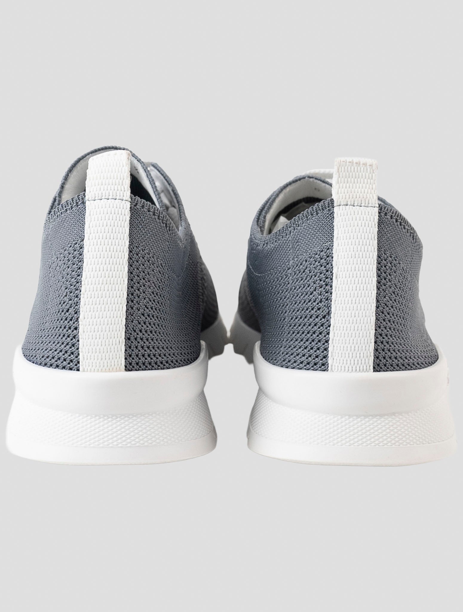 Kiton Gray Cotton Ea Sneakers