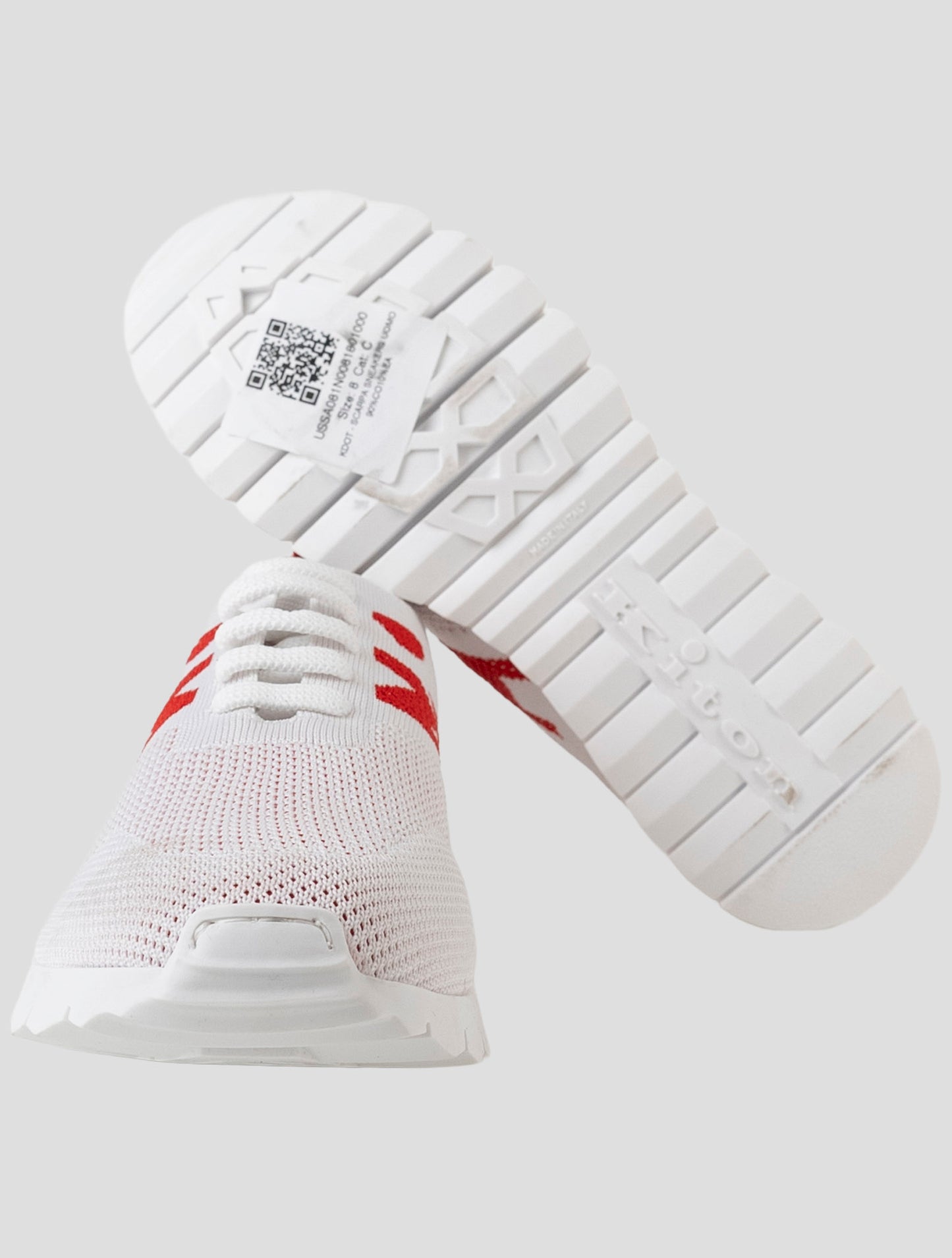 Kiton White Cotton Ea Sneakers