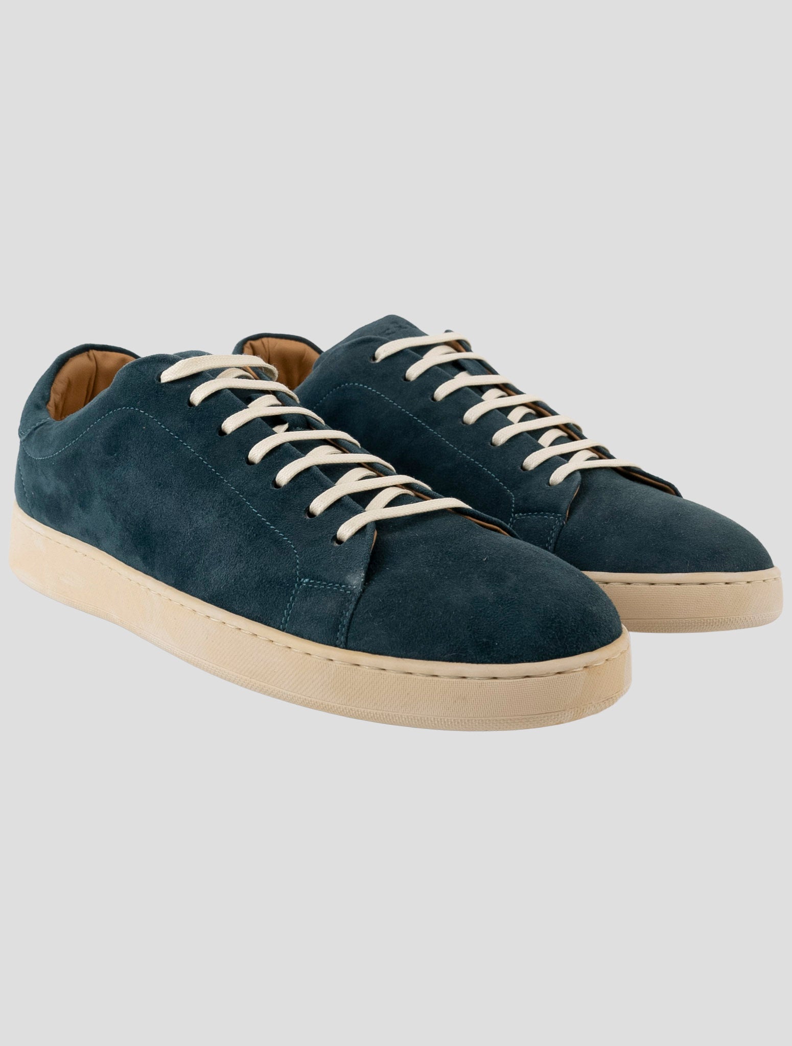 Kiton Green Leather Suede Sneakers