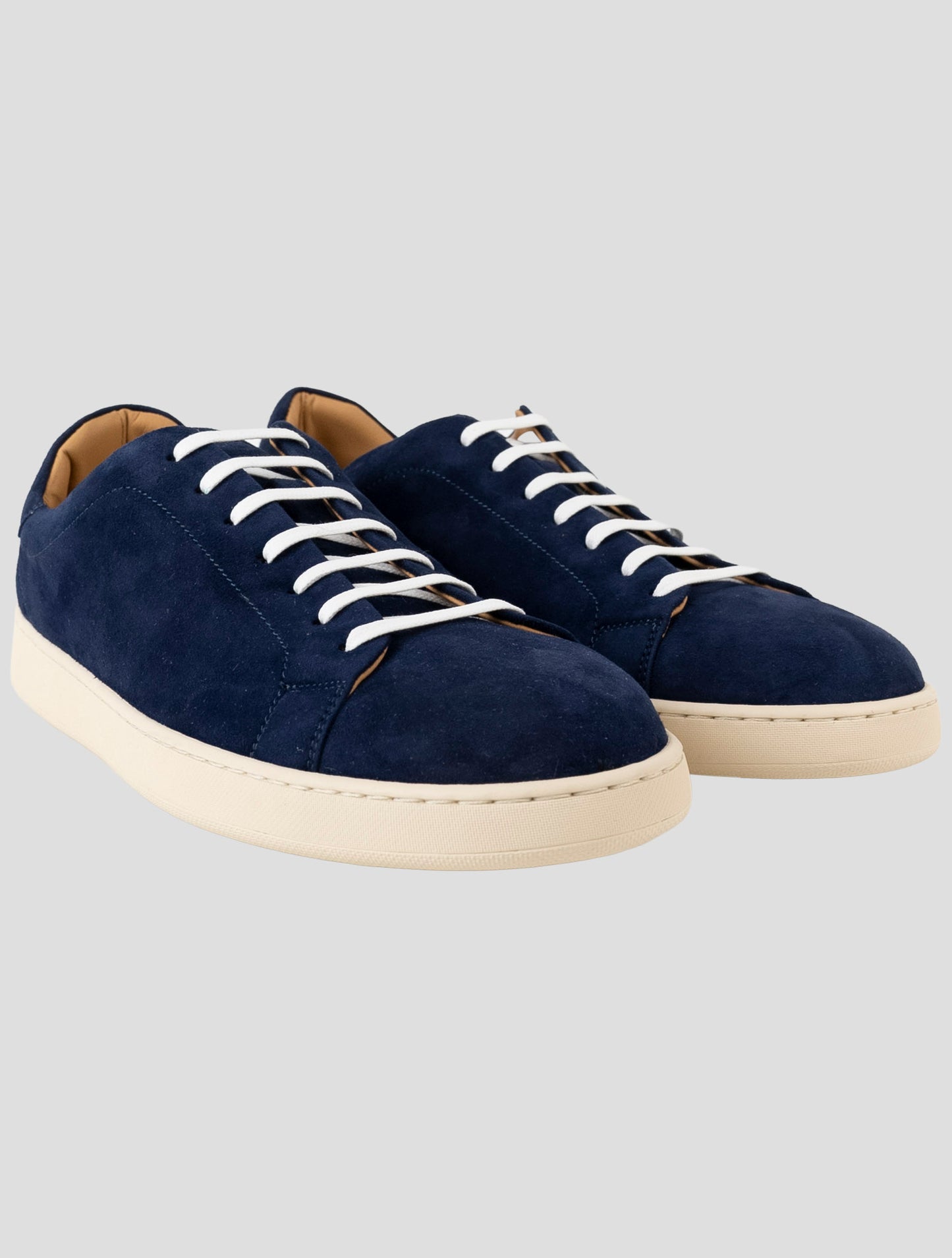 Kiton Blue Leather Suede Sneakers