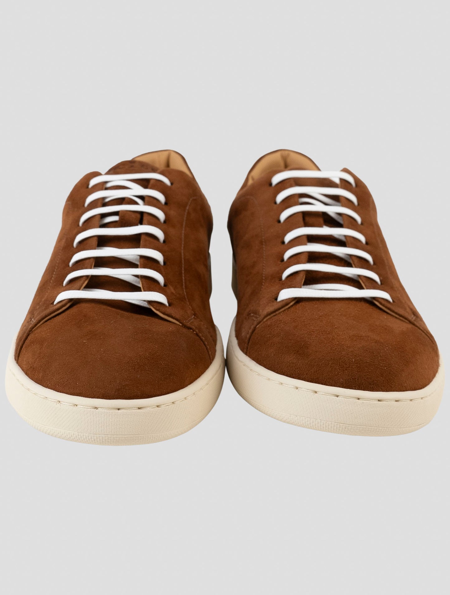 Kiton Brown Leather Suede Sneakers