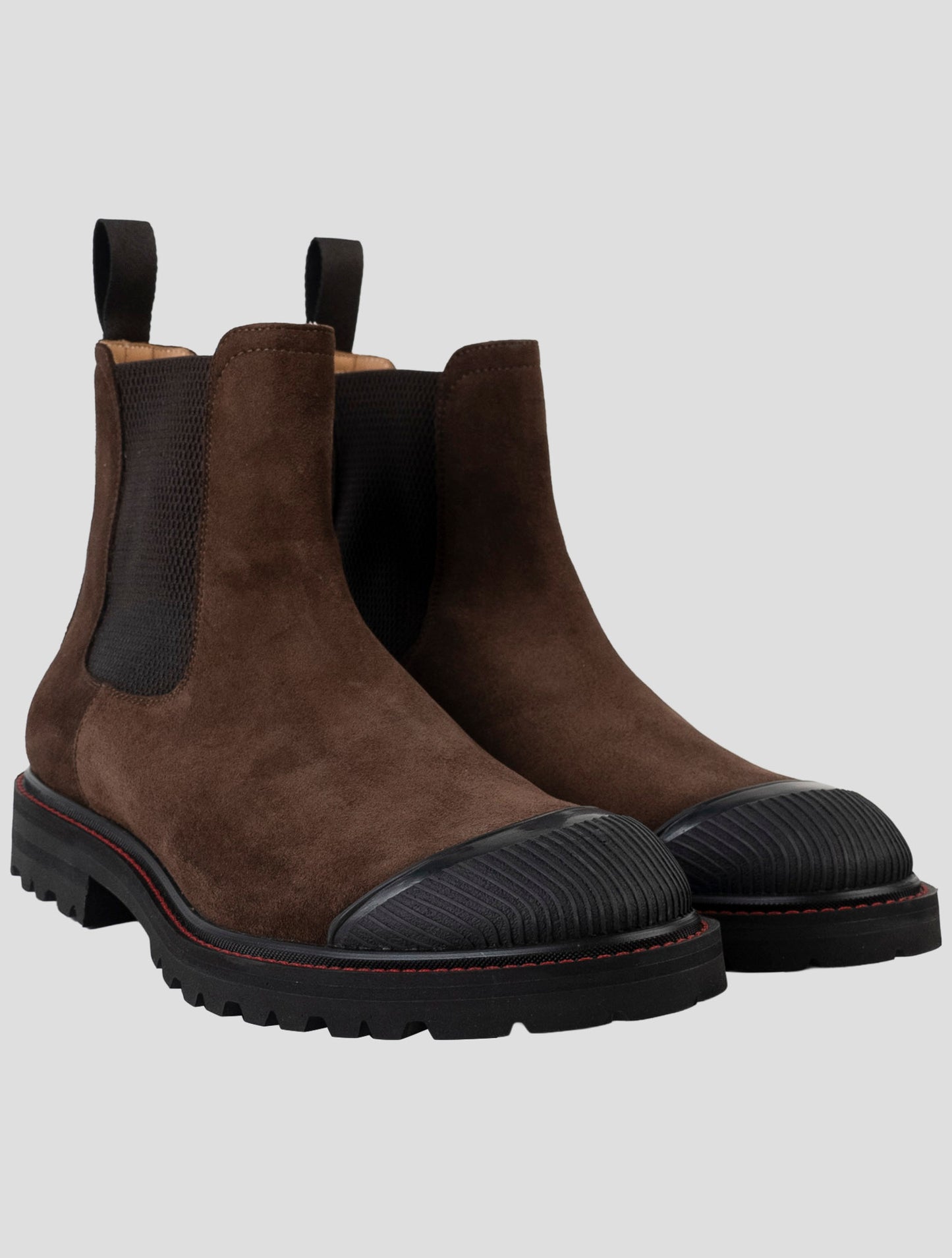Kiton Brown Leather Suede Boots