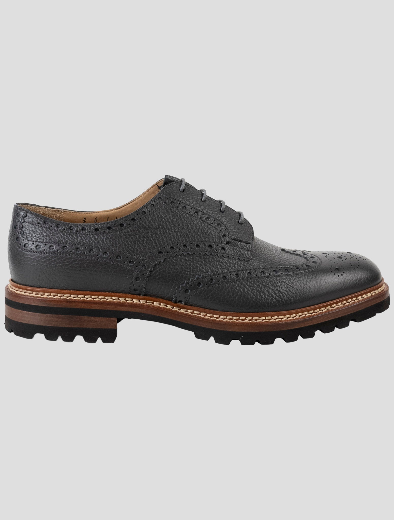 Kiton Gray Leather Dress Shoes