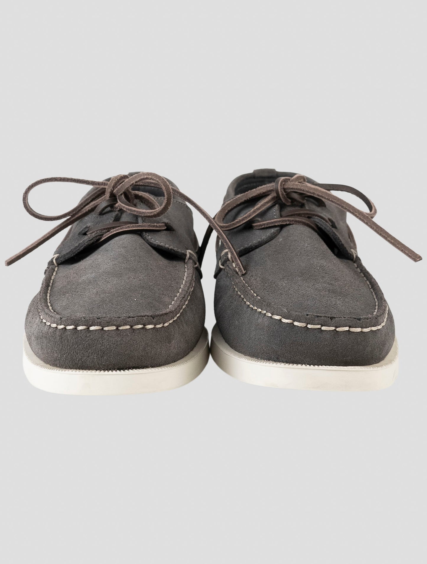 Kiton Gray Leather Suede Loafers