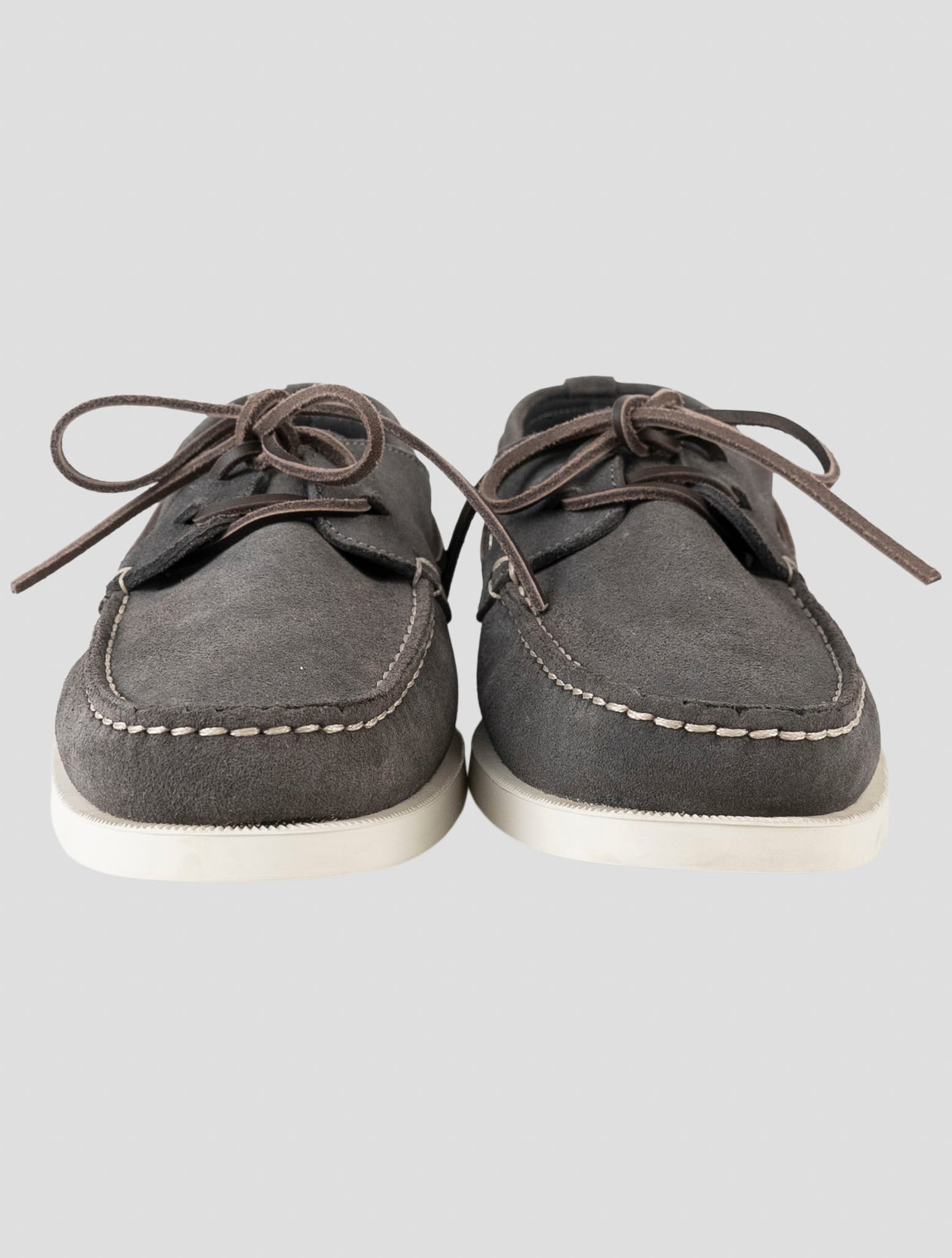 Kiton Gray Leather Suede Loafers