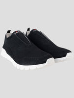 Kiton Black Cotton Ea Sneakers