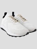 Kiton White Pl Pu Wool Sneakers
