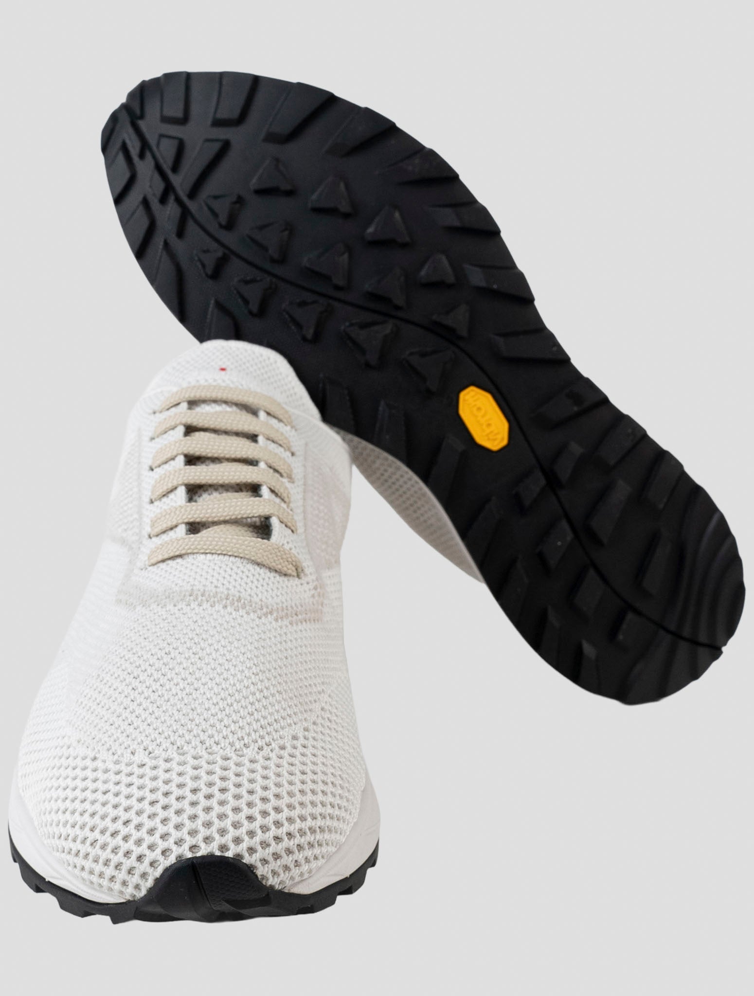 Kiton White Pl Pu Wool Sneakers