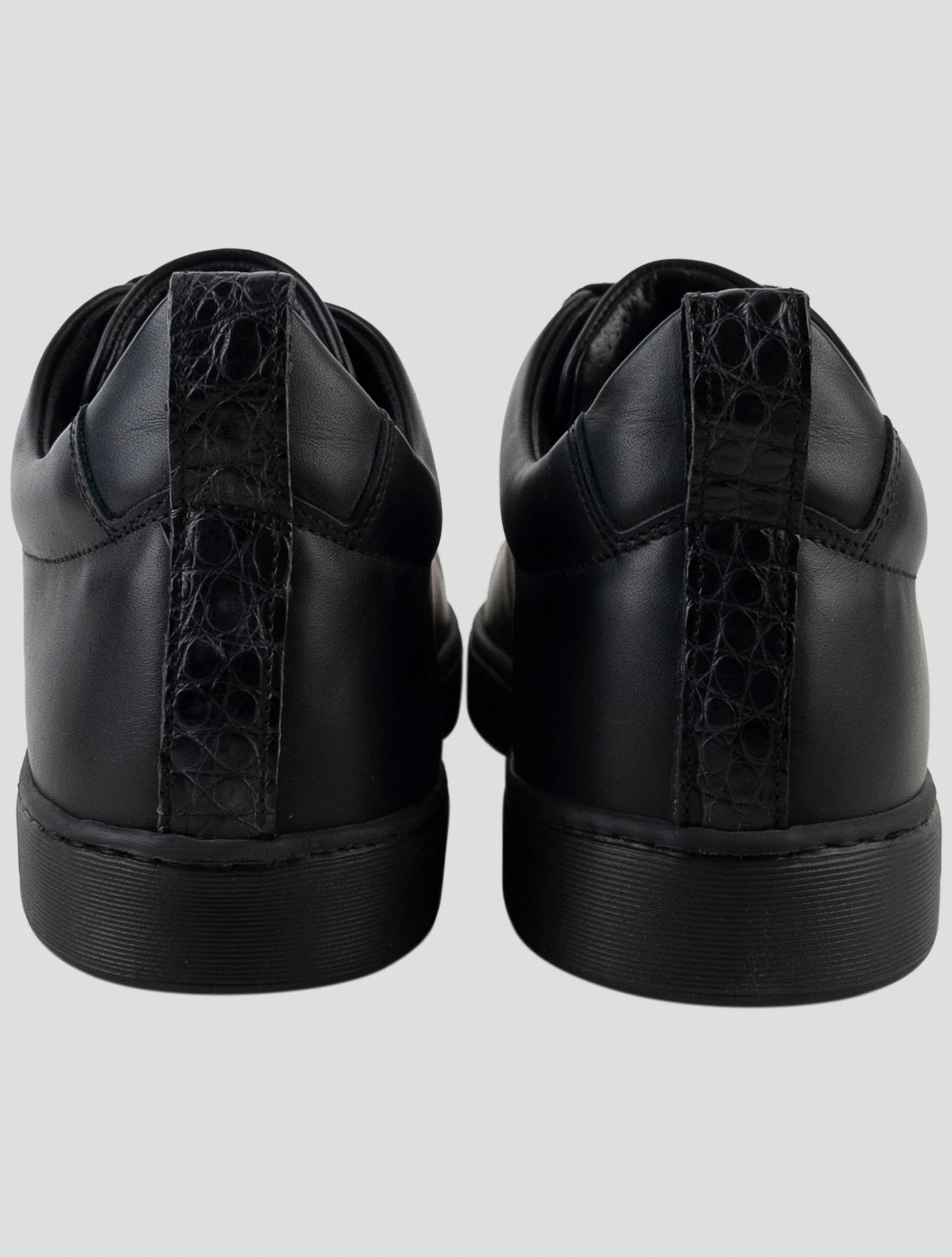 Kiton beige Leather And Leather Crocodile Sneakers