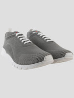 Kiton Gray Cotton Ea Sneakers