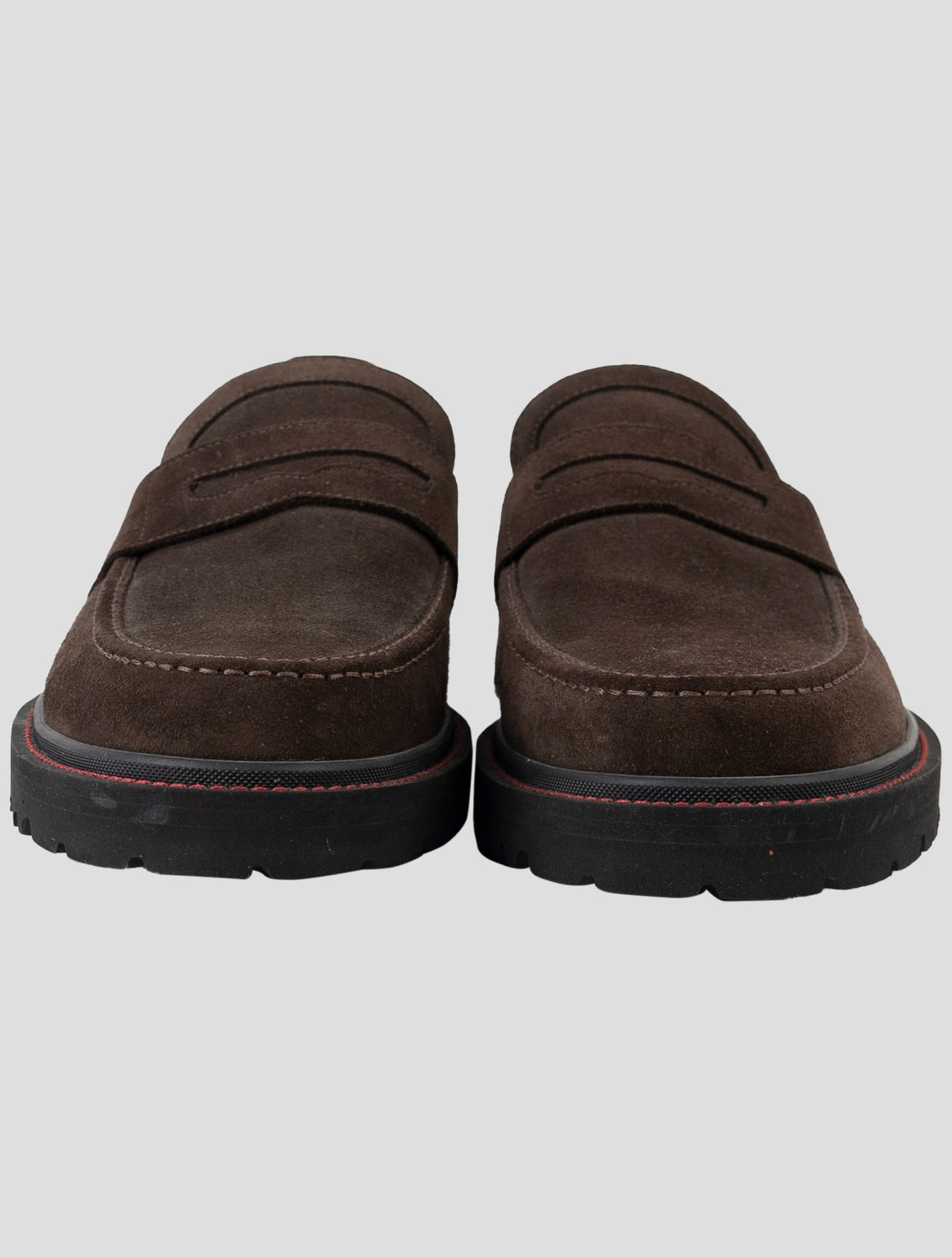 Kiton Brown Leather Suede Loafers