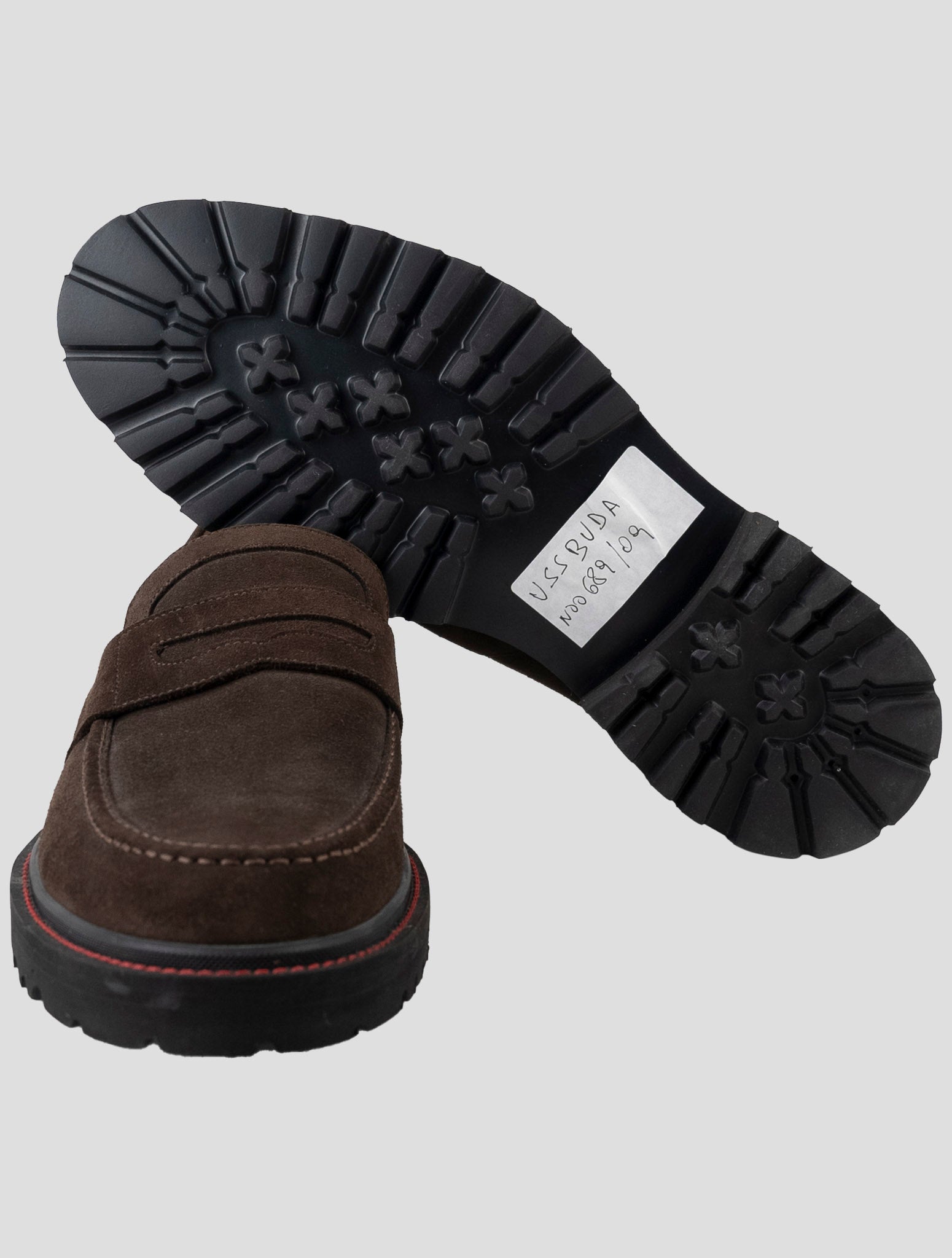 Kiton Brown Leather Suede Loafers