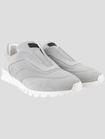 Kiton Gray Leather Suede Sneakers