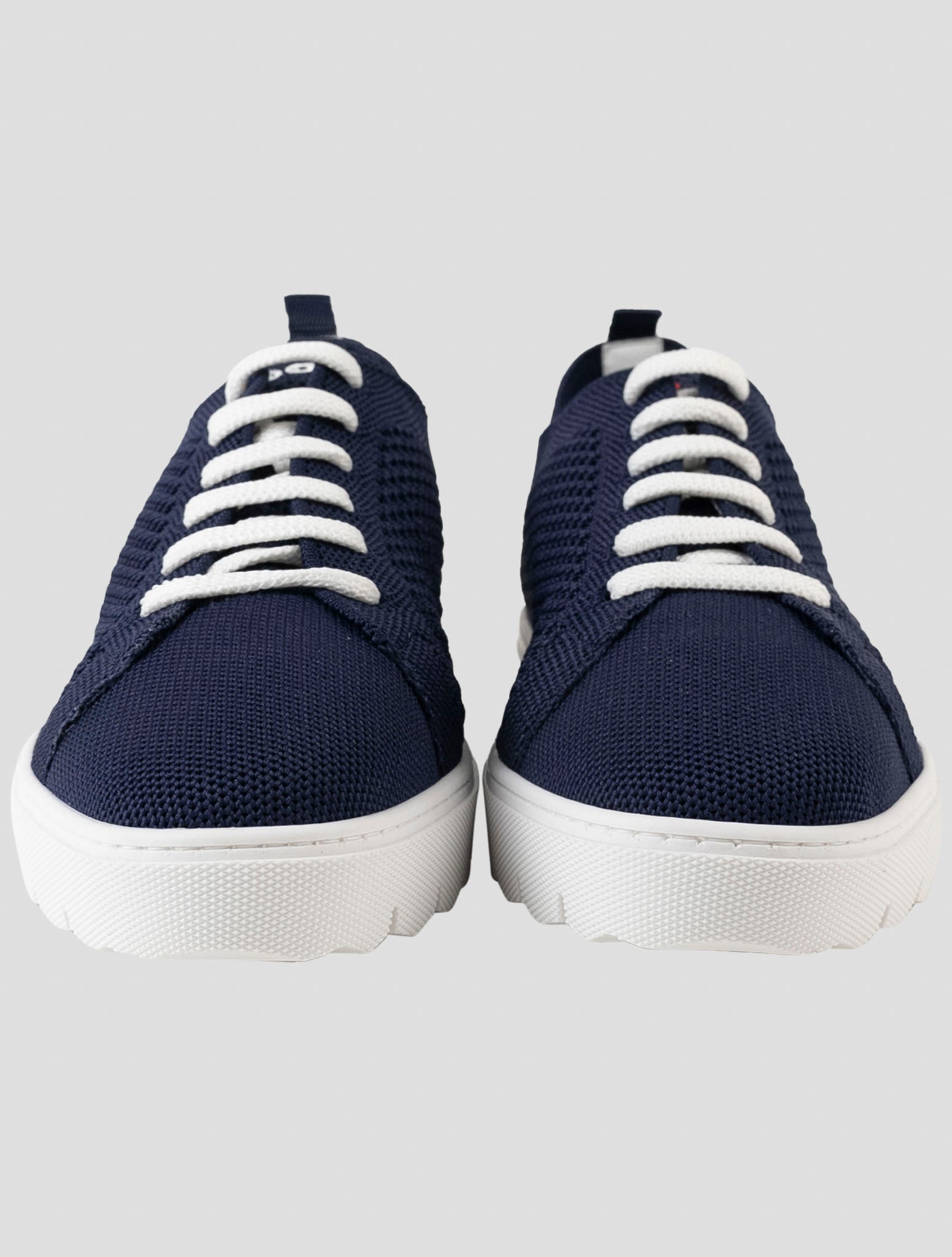 Kiton Blue Cotton Ea Sneakers