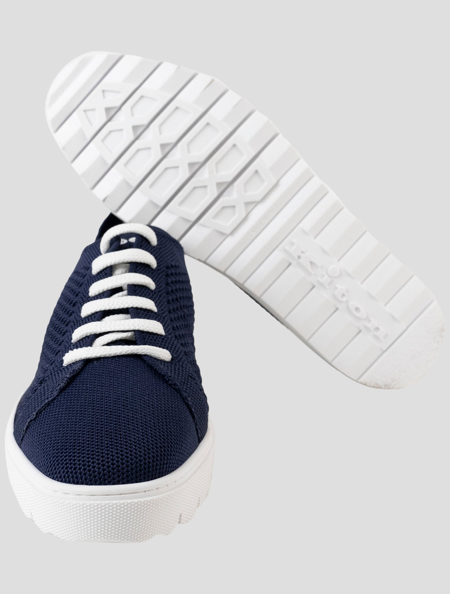 Kiton Blue Cotton Ea Sneakers