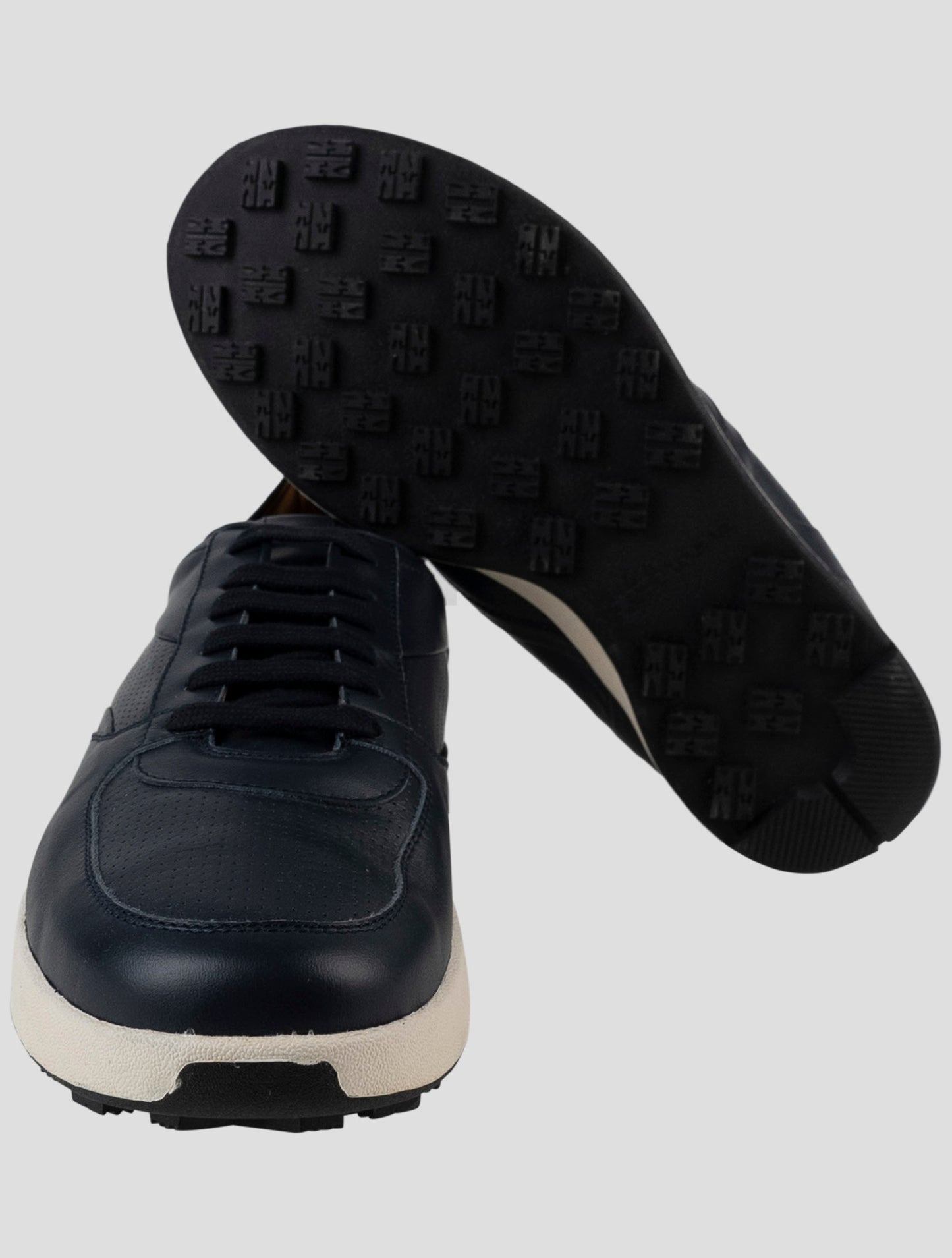 Kiton Blue Leather Sneakers