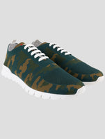Kiton Green Cotton Ea Sneakers