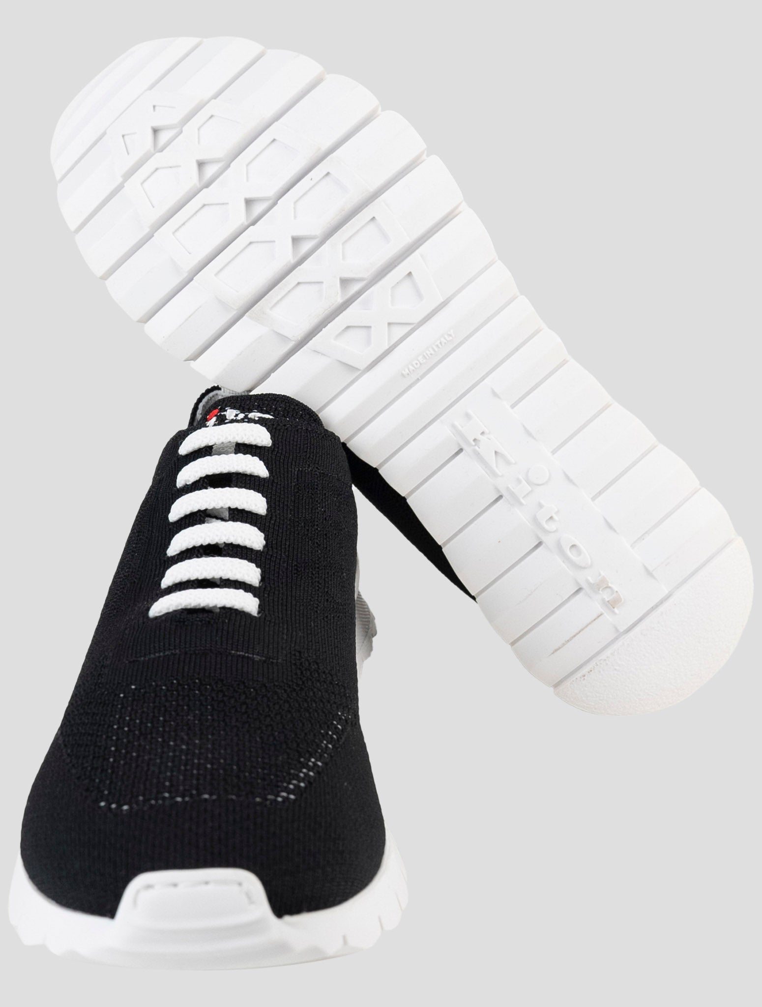 Kiton Black Cotton Ea Sneakers