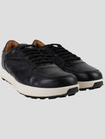 Kiton Black Leather Sneakers
