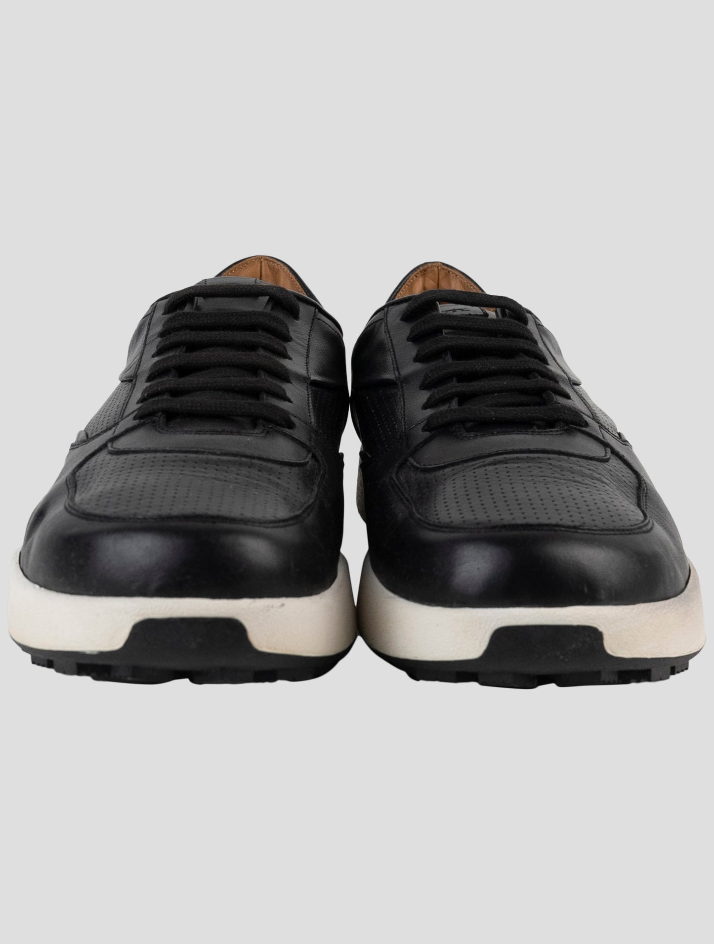 Kiton Black Leather Sneakers