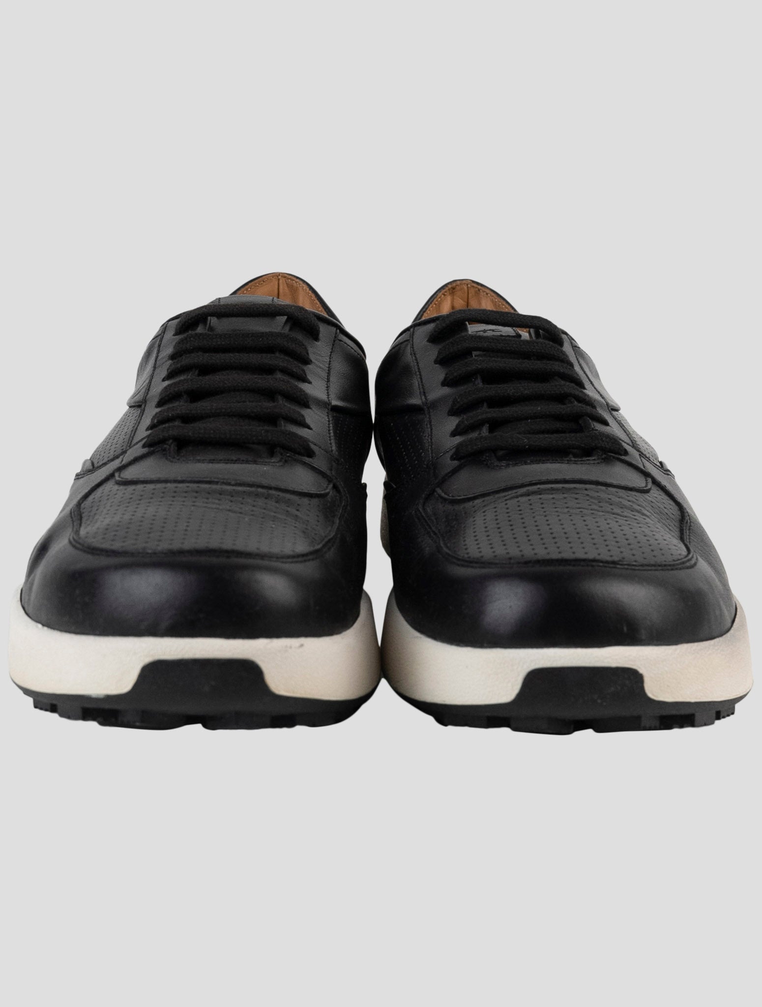 Kiton Black Leather Sneakers