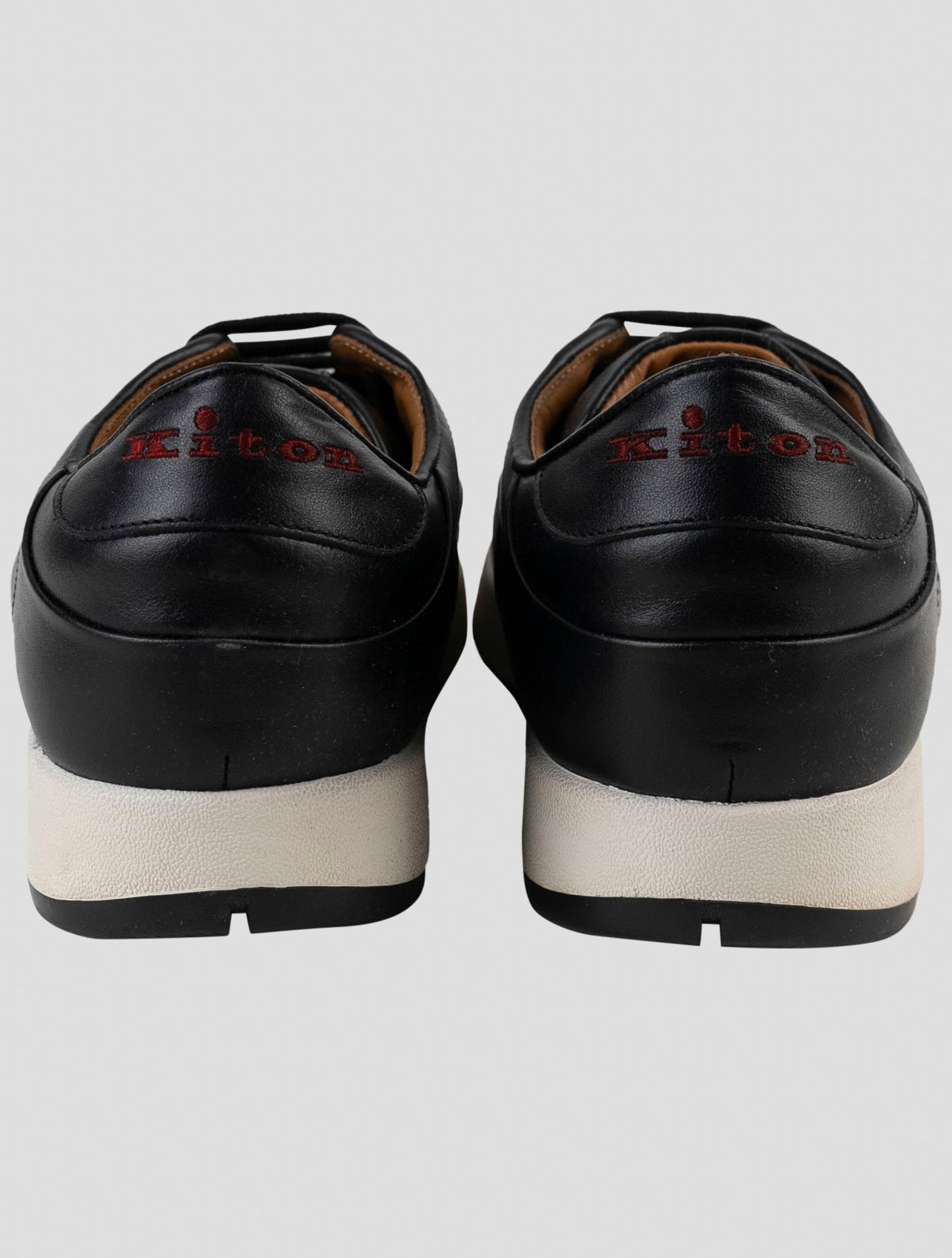 Kiton Black Leather Sneakers