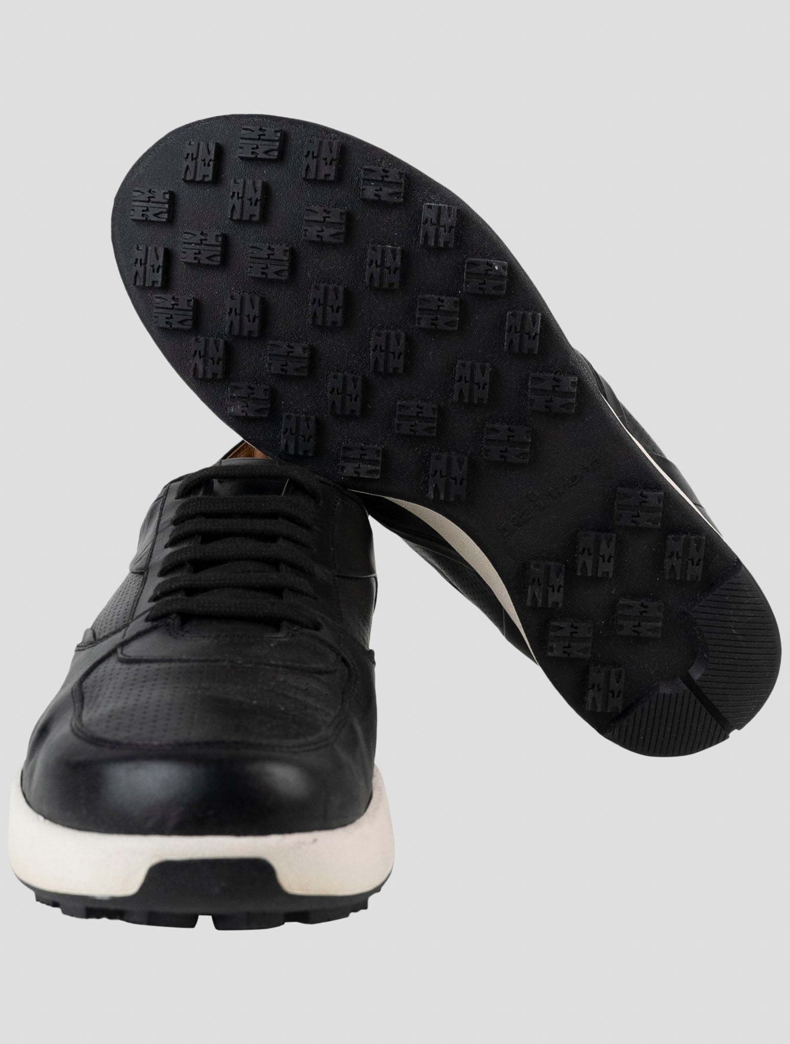 Kiton Black Leather Sneakers